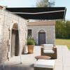 Toldo De Pie Retráctil Toldo Parasol Marquesina Manual Gris