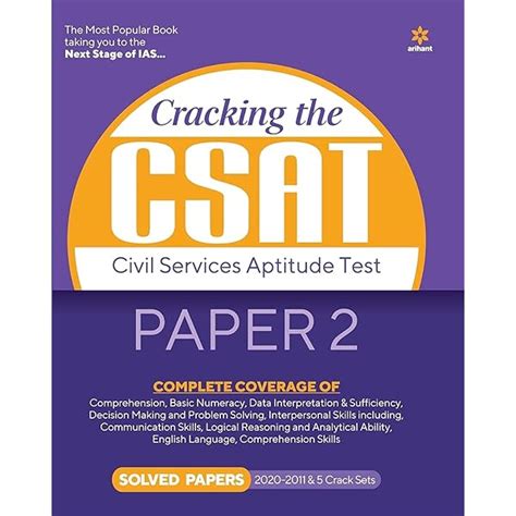 Upsc Csat Civil Services Aptitude Test Paper Practice