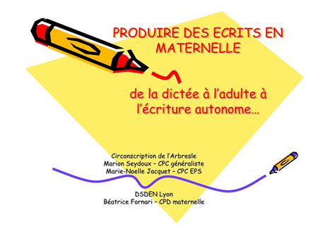 PDF PRODUIRE DES ECRITS EN MATERNELLE produire des écrits le plus