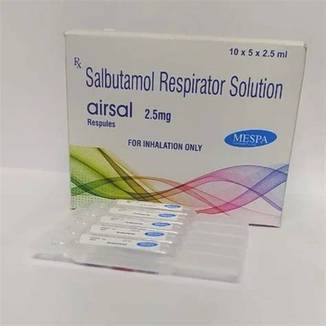 Mespa Airsal Salbutamol Respirator Solution Respules 10 X 5 X 2 5 Ml