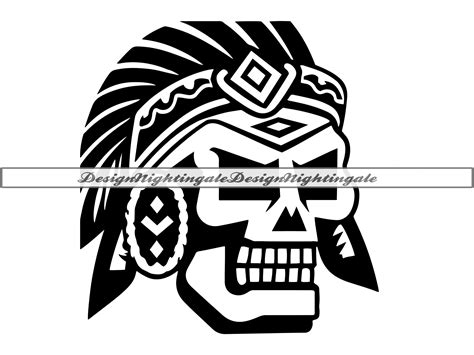 Aztec Warrior Skull SVG, Aztec Skull SVG, Indian Skull SVG, Aztec Skull Clipart, Files for ...