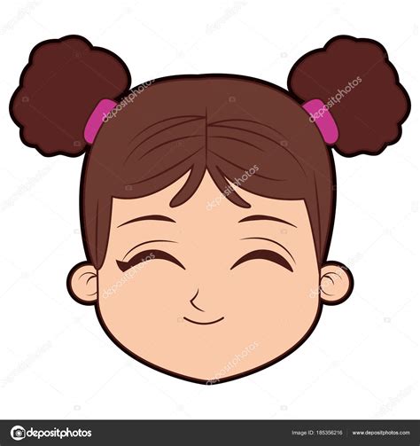 Hermosa chica cara de dibujos animados vector gráfico vectorial