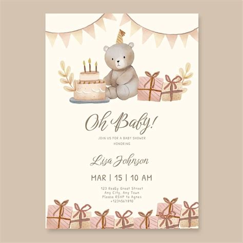 Invitaci N Baby Shower Oso Plantillas De Invitaci N Para Baby Shower