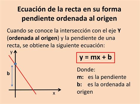 Ppt Ecuación De La Recta En Su Forma Pendiente Ordenada Al Origen