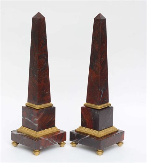 Pair Of Antico Rosso Marble Obelisks For Sale At 1stdibs