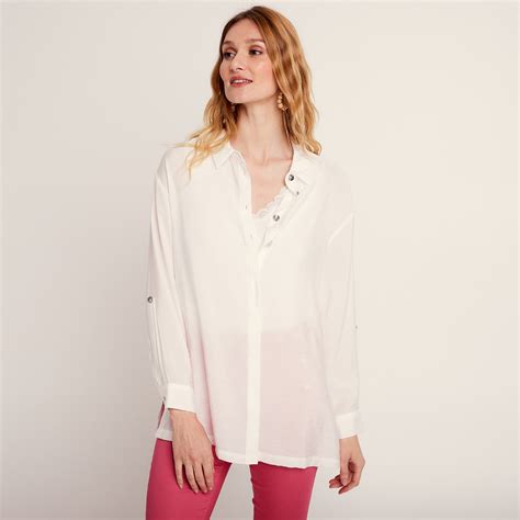 Chemise manches longues ecru femme Bréal