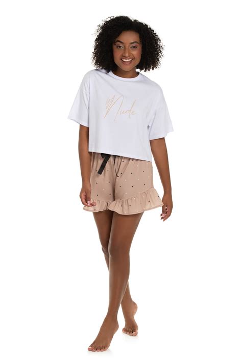 Pijama Curto Chalu Nude Po S