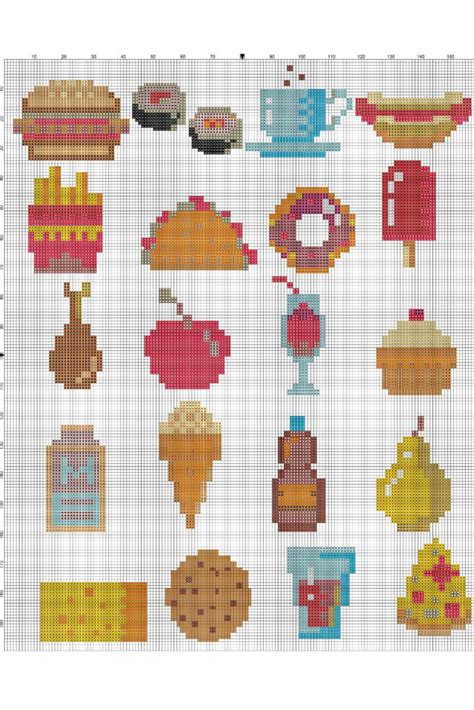 20 Mini Food Cross Stitch Free Patterns Craft With Cartwright