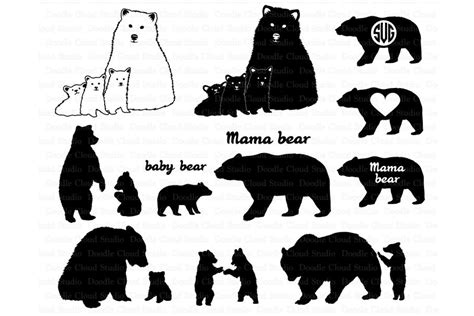 Bear SVG, Bear Family svg, Bears SVG files . By Doodle Cloud Studio ...