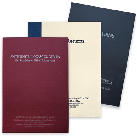 Custom Tax Folders Logos Imprint Or Foil Stamp