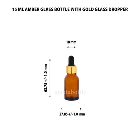 15 Ml Amber Dropper Bottle 18 Mm Special Neck Ajanta Bottle Pvt Ltd