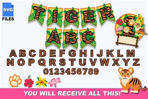 Baby Tiger Alphabet With Banner D Svg Graphic By Claudia Atencio