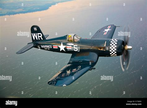 A Vought F U Corsair In Flight Near Oshkosh Wisconsin Stock Photo