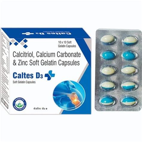 Calcitriol Calcium Carbonate And Zinc Soft Gelatin Capsules 10 10