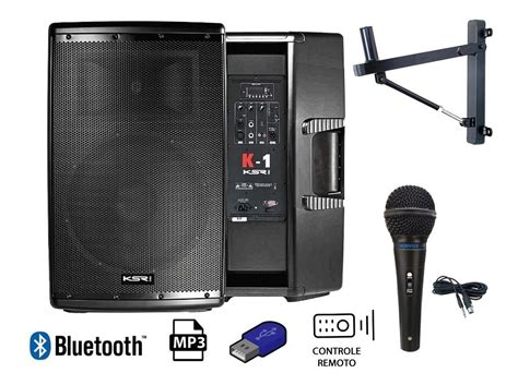 Caixa Ativa Polegadas Ksr K W Estilo Jbl Brindes