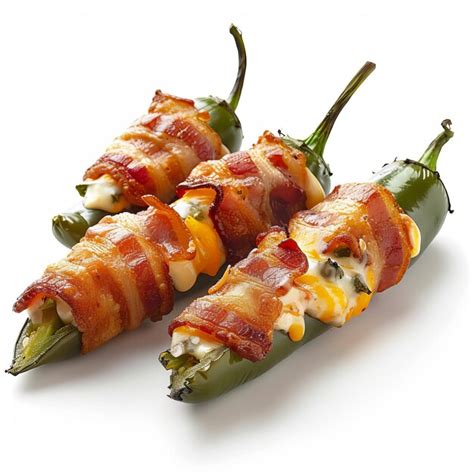 Yummy Bacon Wrapped Jalapeo Poppers Isolated On White Background