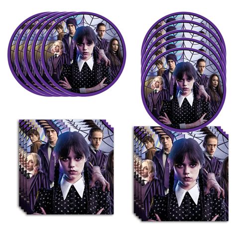 Wednesday Addams Birthday Party Supplies 40Pcs Theme Decorations