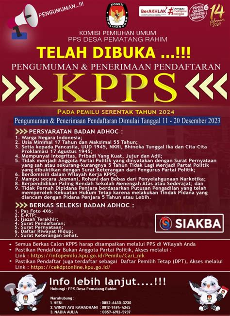 Telah Dibuka Pengumuman Dan Penerimaan Pendaftaran KPPS Untuk Pemilu