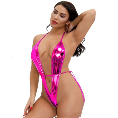 Women Swimwear Micro Bikini Bra Mini V String Thong Slingshot One Piece