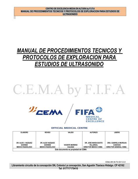 Pdf Manual De Procedimientos Tecnicos Y Protocolos De Una Vez