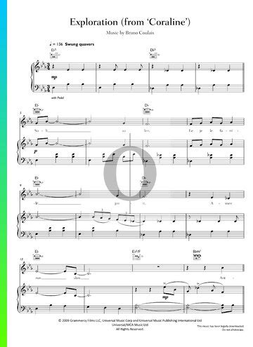 Exploration Piano Sheet Music From Coraline By Bruno Coulais Oktav