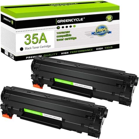 GREENCYCLE 2 PK Black Laser Toner Cartridges Compatible CB435A 35A