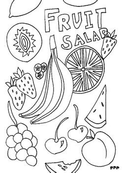 Fruit Salad Colouring In by Pretty Practical Pages | TPT