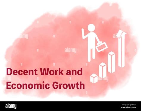 Watercolor Style Sdgs Goal 8 Decent Work And Economic Growth Stock