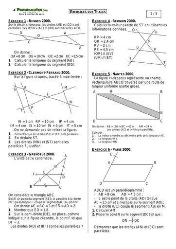 Devoir Maison De Maths 3eme Corrigé Thales Ventana Blog