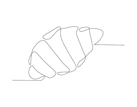 Dibujo De Línea Continua De Croissant Una Línea De Baguette Pan Francés