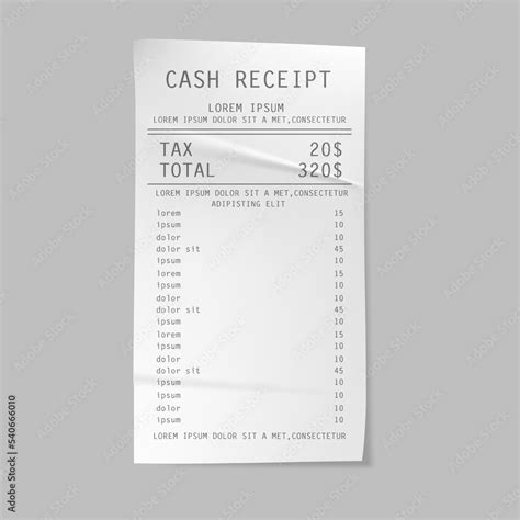 Cash Receipt Supermarket Shopping Retail Check Purchase Invoice Cash