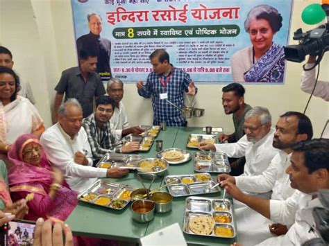 Rajasthan Ashok Gehlot Government Indira Rasoi Yojana Get Food For 8