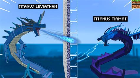 Titanus Leviathan Vs Titanus Tiamat Water Battle In Minecraft Youtube