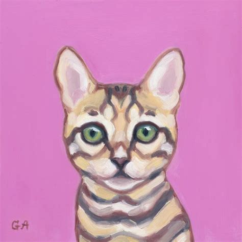 Orange Tabby Cat Painting by Giselle Ayupova | Saatchi Art