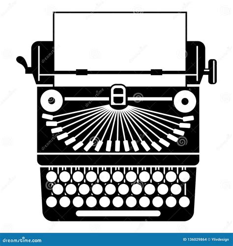 Retro Typewriter Icon Simple Style Stock Vector Illustration Of