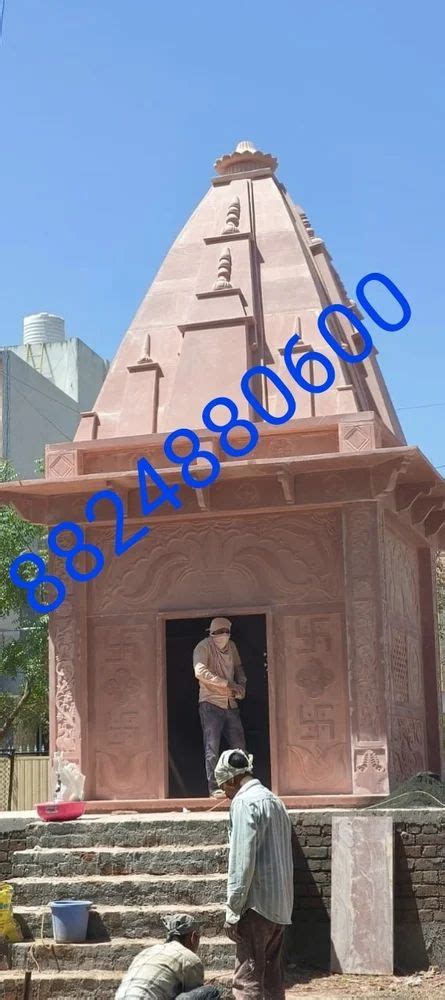 25feet Red Sand Stone Temple Design Modern At Rs 600000 In Dausa ID