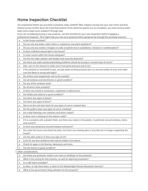 Free Home Inspection Checklist Printable What Is A Home Inspection