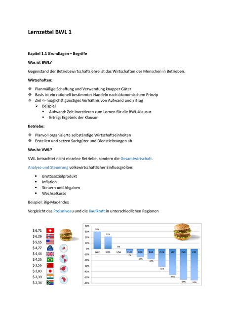 Lernzettel Bwl Teil Lernzettel Bwl Kapitel Grundlagen