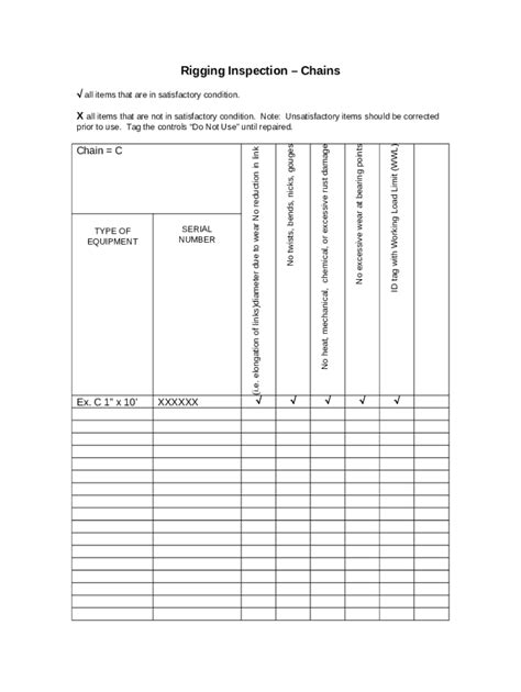 Rigging Inspection Doc Template Pdffiller