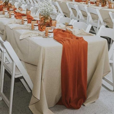 Table Runners Premium Burnt Orange Rust Cheesecloth Wedding Decor