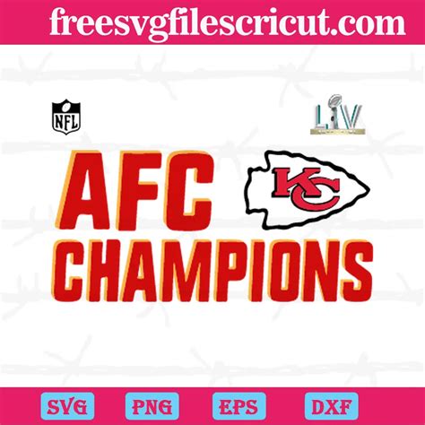 Afc Champions Kansas City Chiefs Svg Png Dxf Eps Cricut Files Free