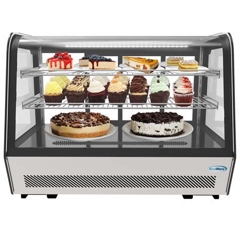 Koolmore 35 In W 56 Cu Ft Commercial Countertop Refrigerator Display Case In Stainless Steel