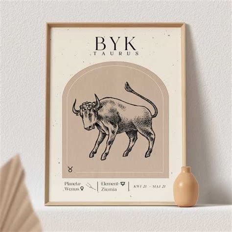 Plakat Ze Znakiem Zodiaku Byk