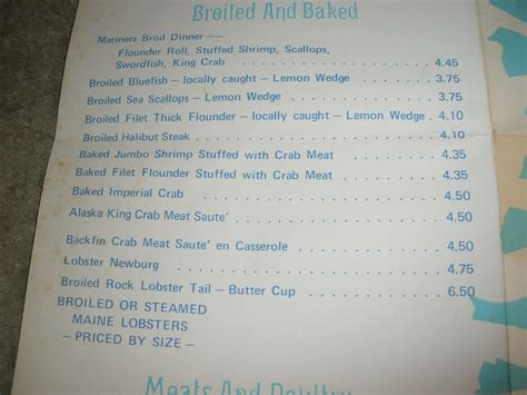 Vintage Menu Hogate S Fine Seafood Restaurant Ocean City Nj 3925814557