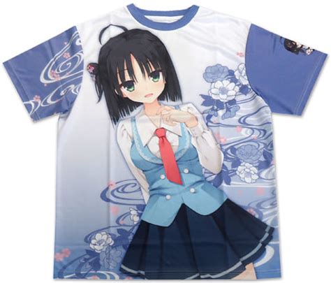 駿河屋 常陸茉子ホワイトver フルプリントハイグレードtシャツ ホワイト×ブルー フリーサイズ 「千恋万花」 C91グッズ（tシャツ）