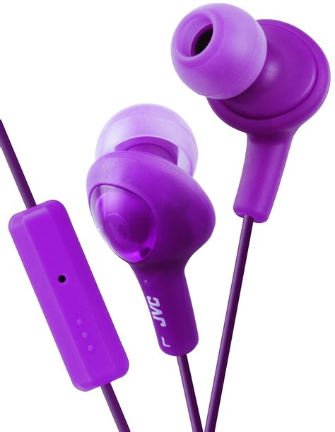 Jvc Hafr6v Gumy Plus Earbuds Headphones With Mic And Remote Violet