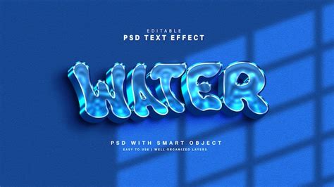 Water Text Psd