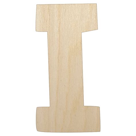 Letter I Uppercase Fun Bold Font Wood Shape Unfinished Piece Cutout ...