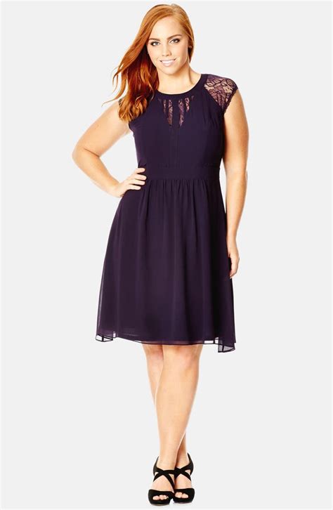 City Chic Dark Romance Lace Detail Dress Plus Size Nordstrom