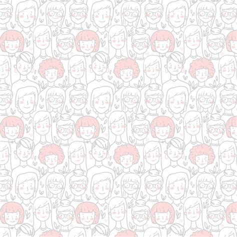 Free Vector Womens Day Pattern With Women Faces